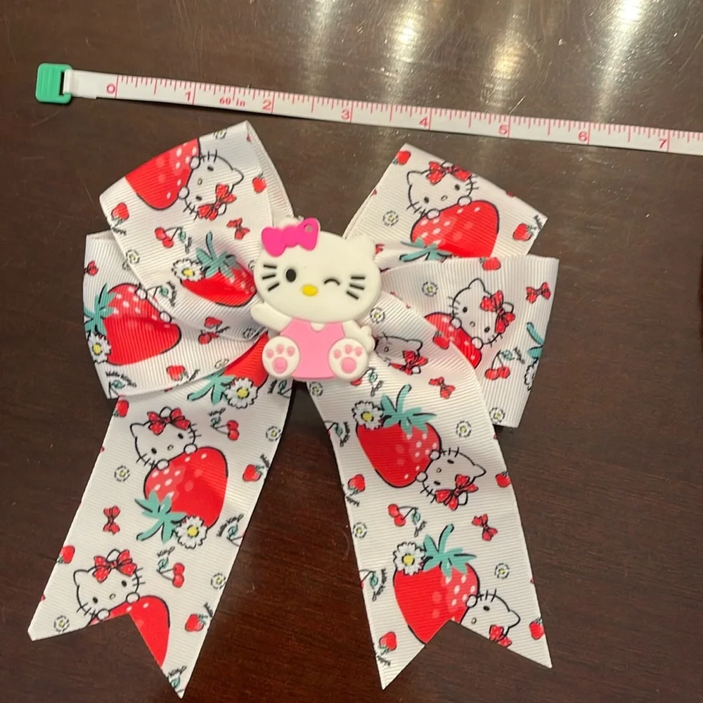 Hello Kitty Pink Patterned Hair Bow